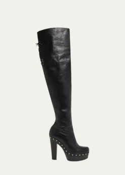 ChloeLola Leather Over-the-Knee Clog Boots