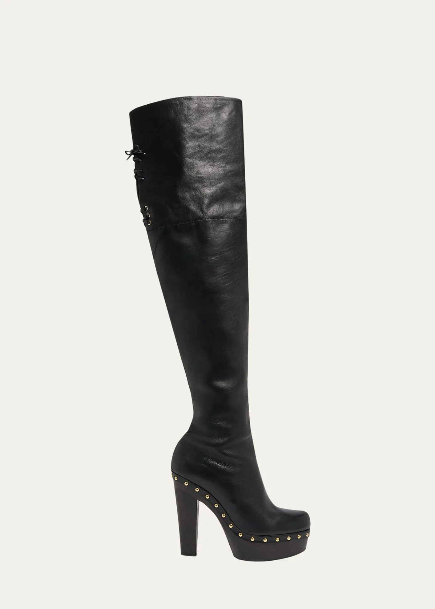 ChloeLola Leather Over-the-Knee Clog Boots