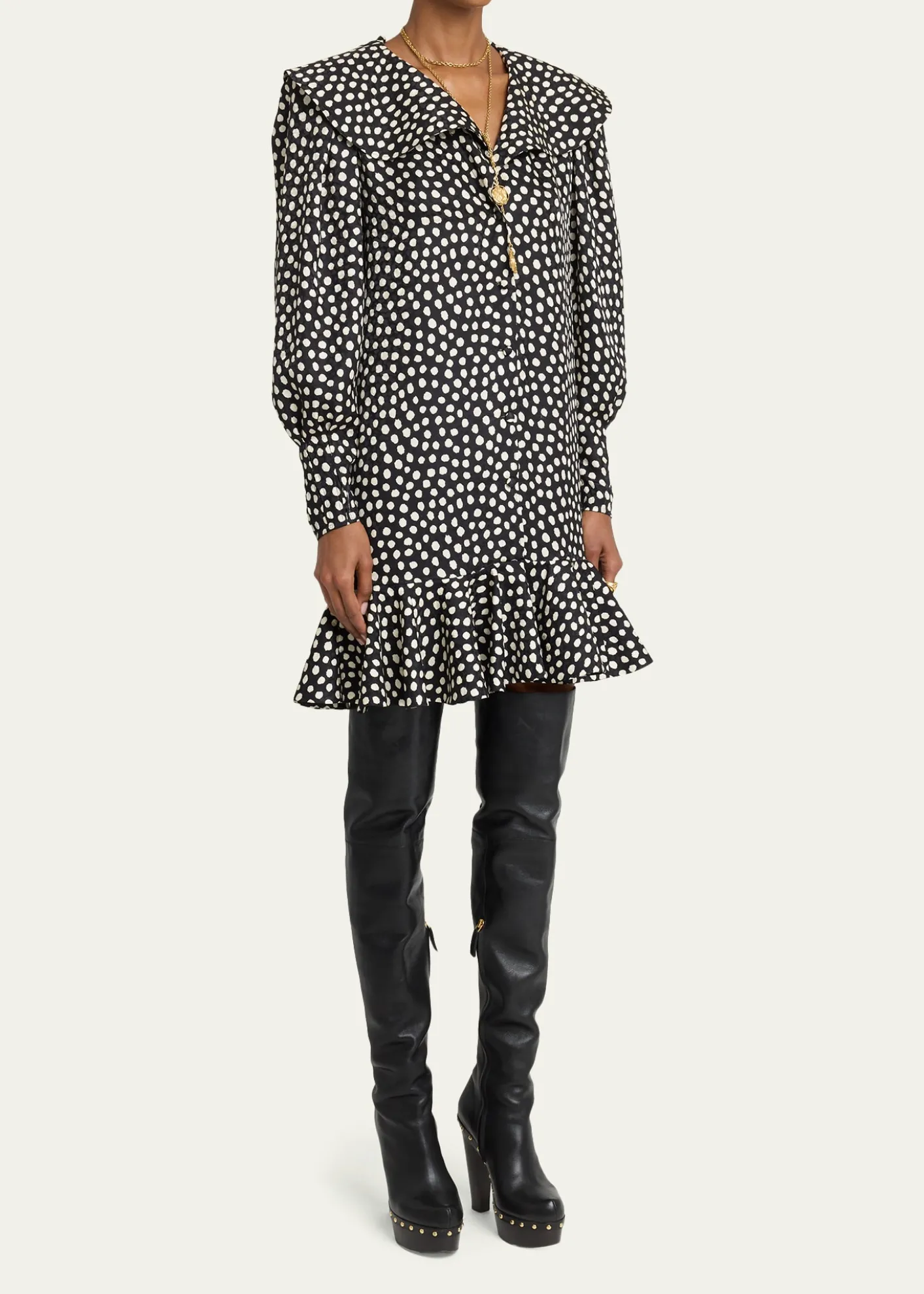 ChloeLola Leather Over-the-Knee Clog Boots