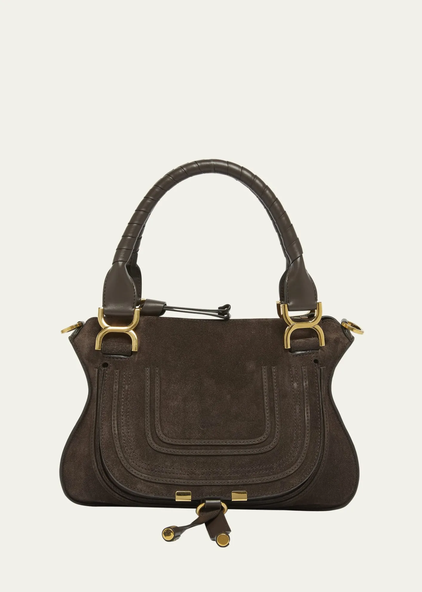 ChloeMarcie Double Carry Satchel in Calfskin Suede