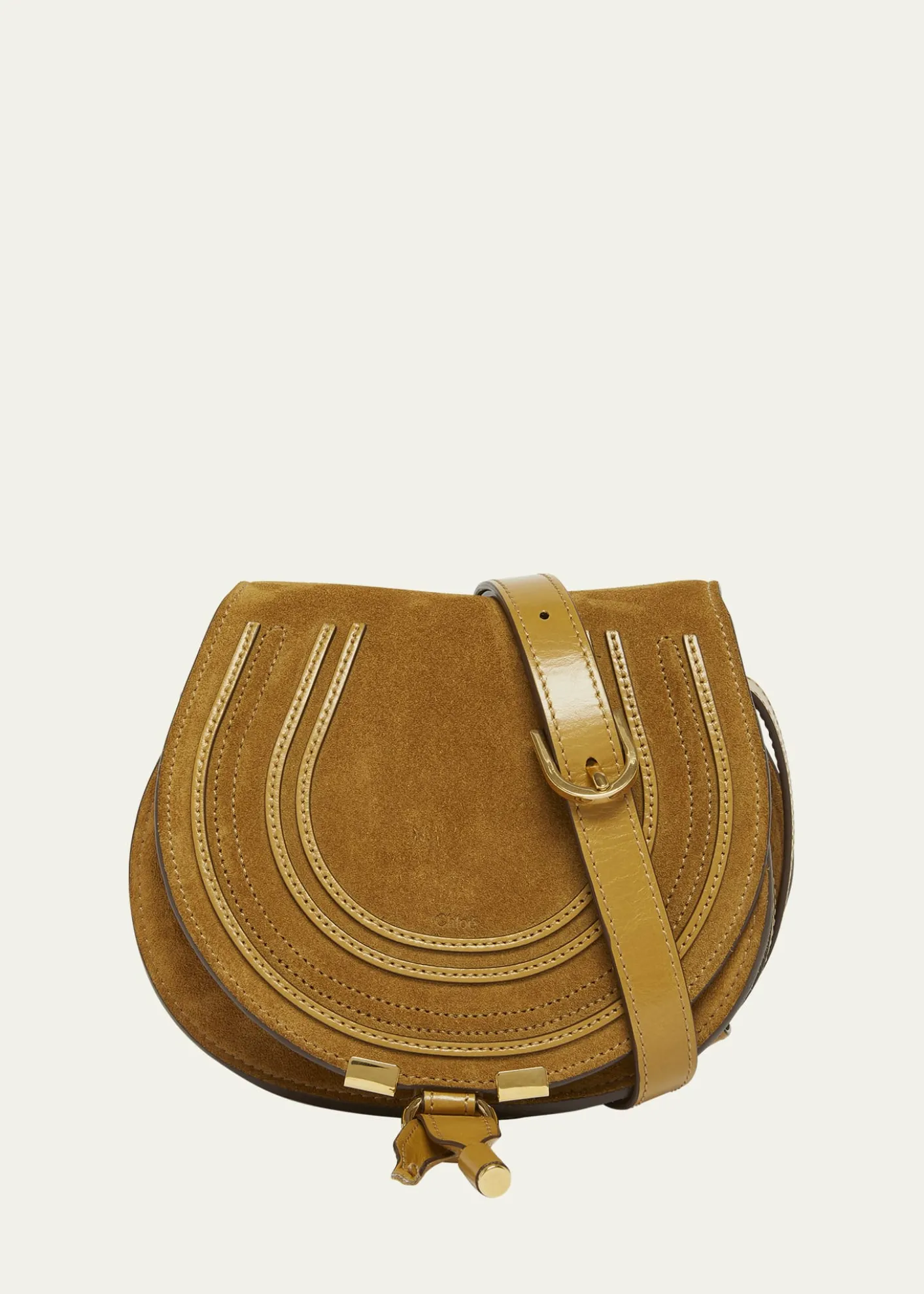 ChloeMarcie Flap Saddle Crossbody Bag in Suede