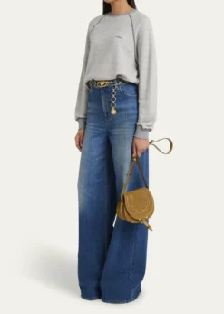 ChloeMarcie Flap Saddle Crossbody Bag in Suede