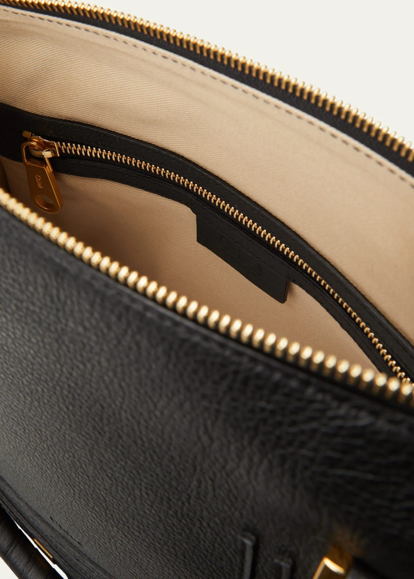 ChloeMarcie Medium Double Carry Satchel Bag in Grained Leather