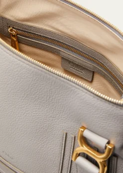 ChloeMarcie Medium Double Carry Satchel Bag in Grained Leather