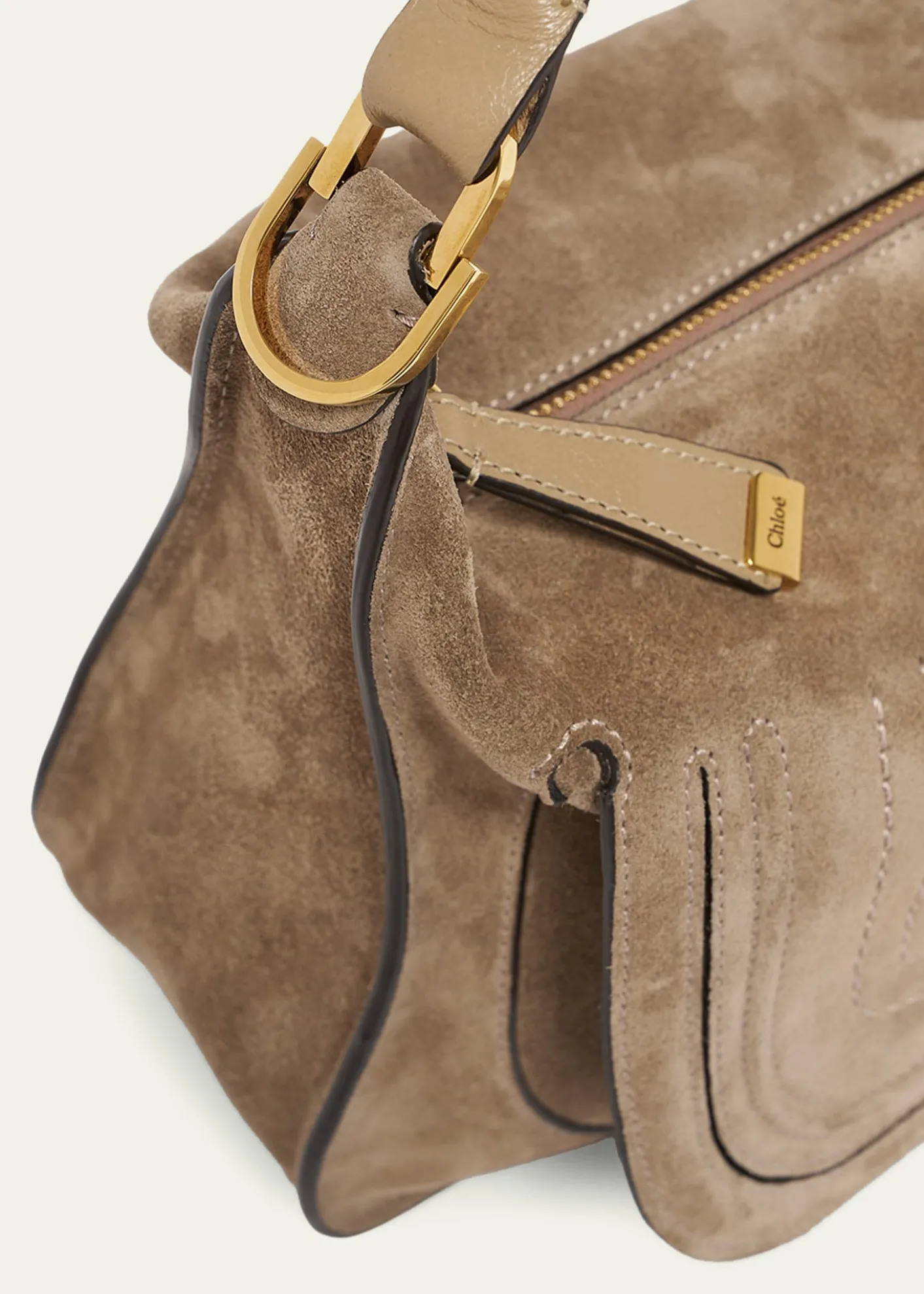 ChloeMarcie Medium Saddle Shoulder Bag in Suede