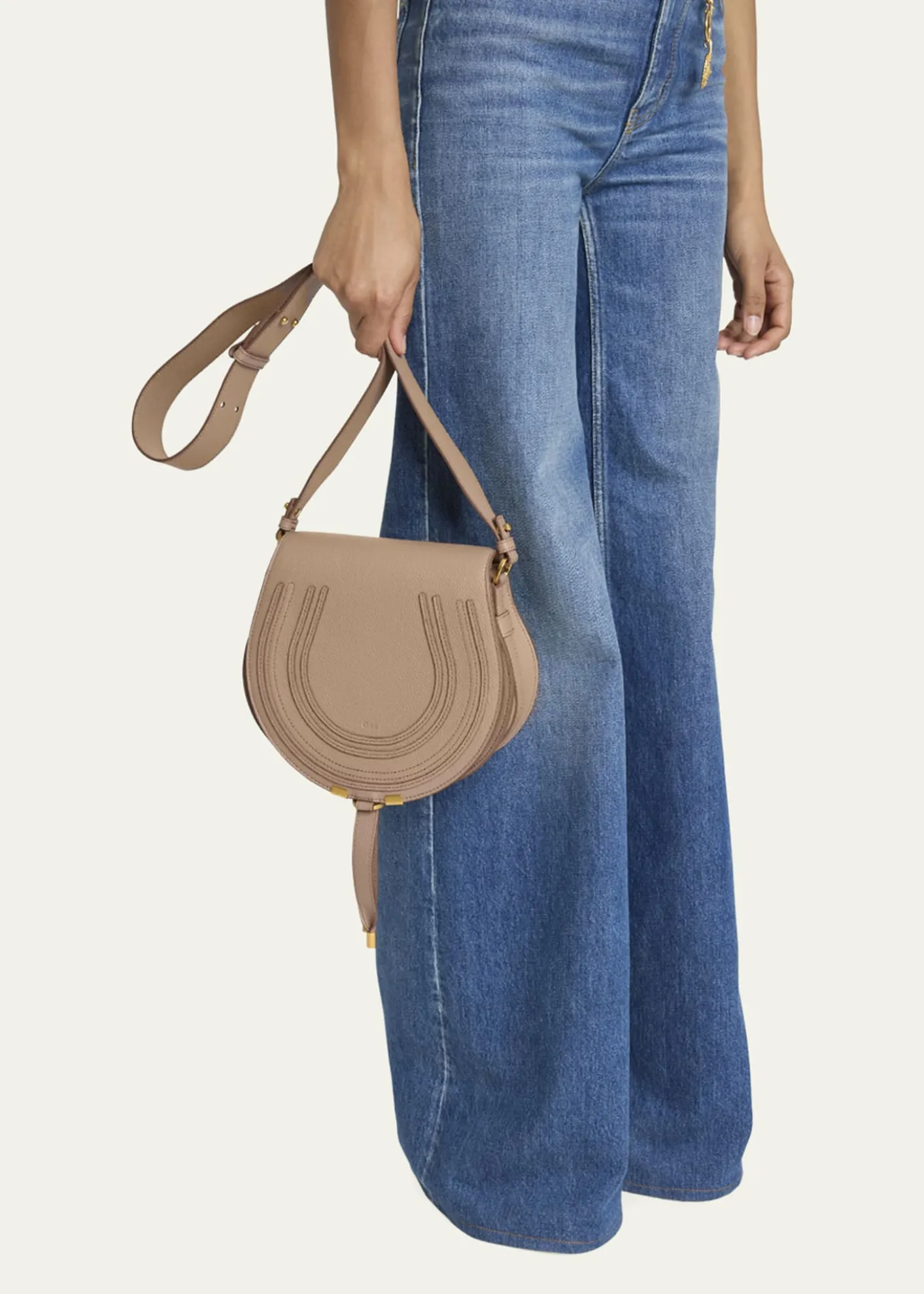 ChloeMarcie Medium Slim Crossbody Bag in Grained Calfskin