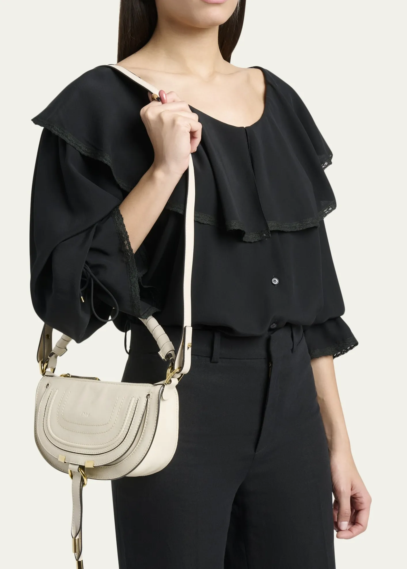 ChloeMarcie Mini Saddle Shoulder Bag in Leather