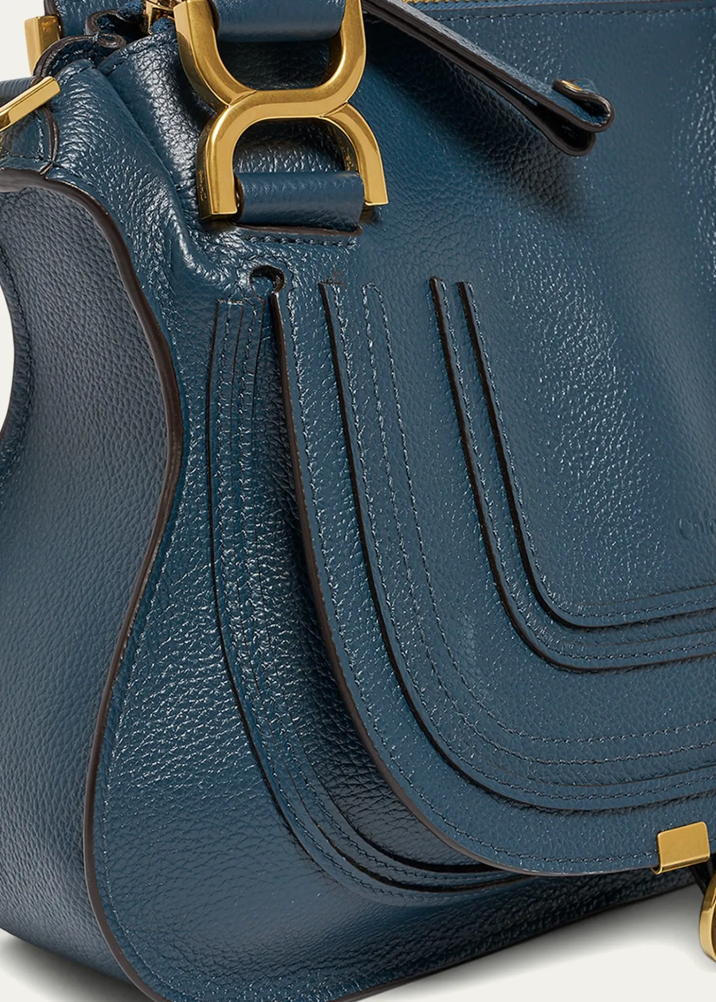 ChloeMarcie Small Satchel Bag in Grained Calfskin