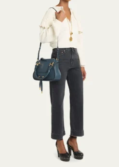 ChloeMarcie Small Satchel Bag in Grained Calfskin