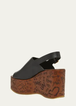 ChloeMaxime Leather Slingback Platform Sandals