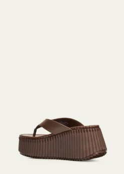 Chloe75mm Nama Platform Leather Thong Sandals