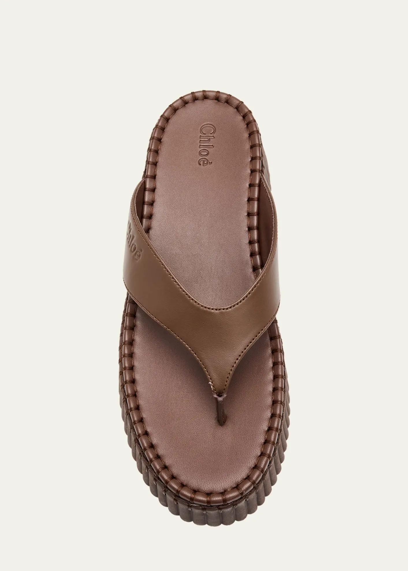 Chloe75mm Nama Platform Leather Thong Sandals