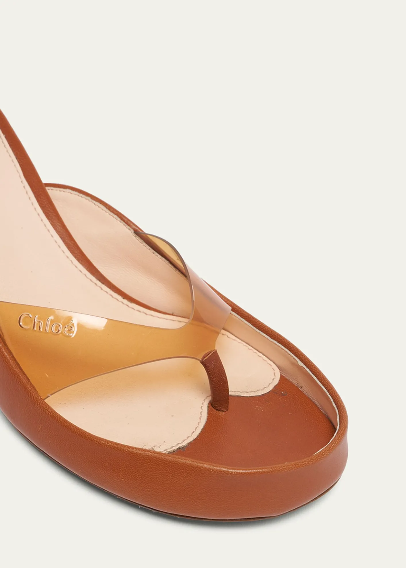 Chloe55mm PVC Leather Thong Sandals