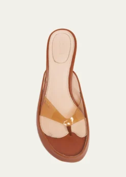 Chloe55mm PVC Leather Thong Sandals