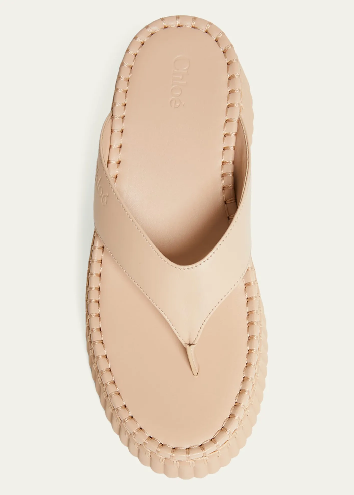 ChloeNama Platform Leather Thong Sandals