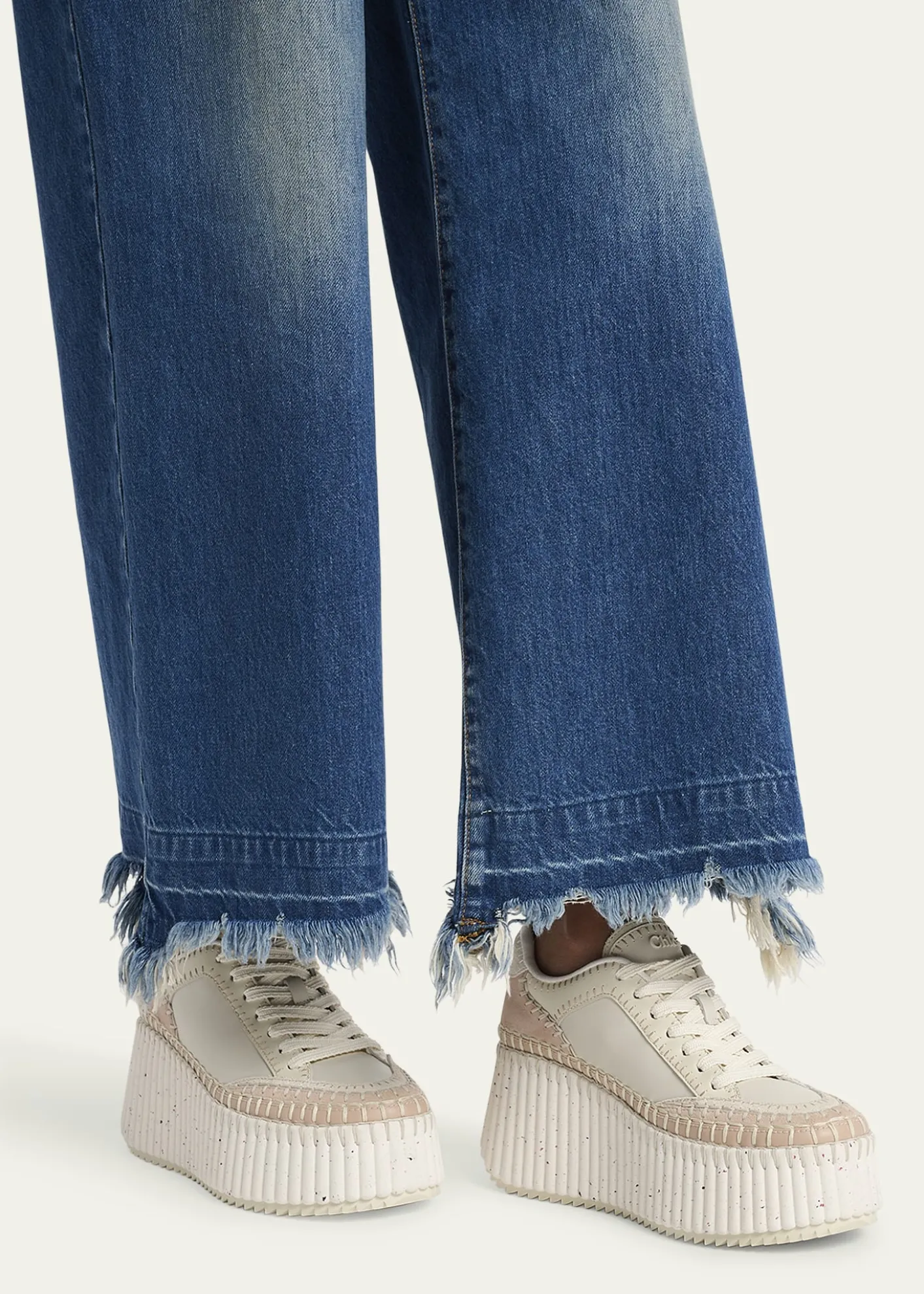 ChloeNama Platform Speckled Mix Leather Sneakers
