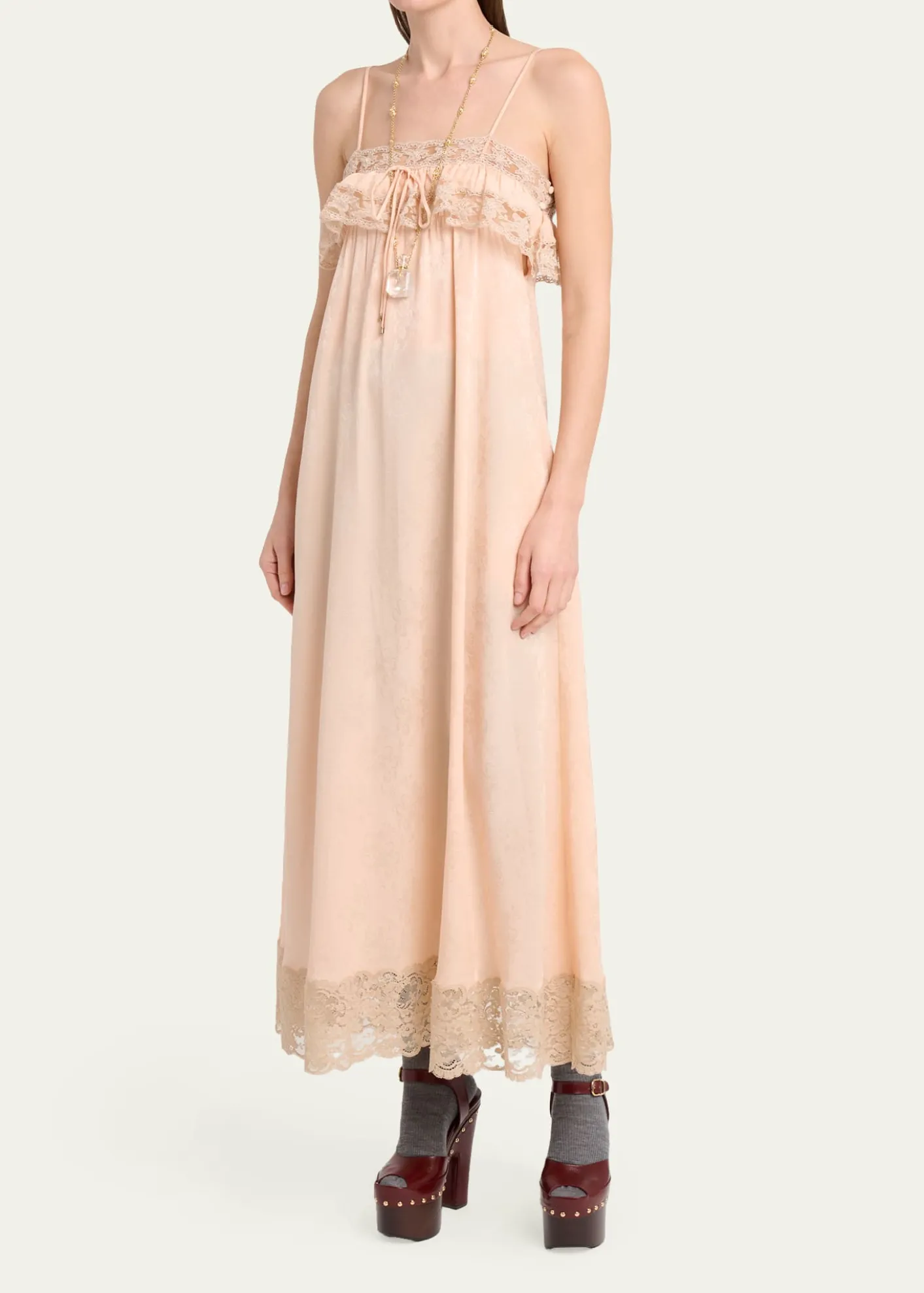 ChloeOrganic Silk Ornemental Jacquard Dress
