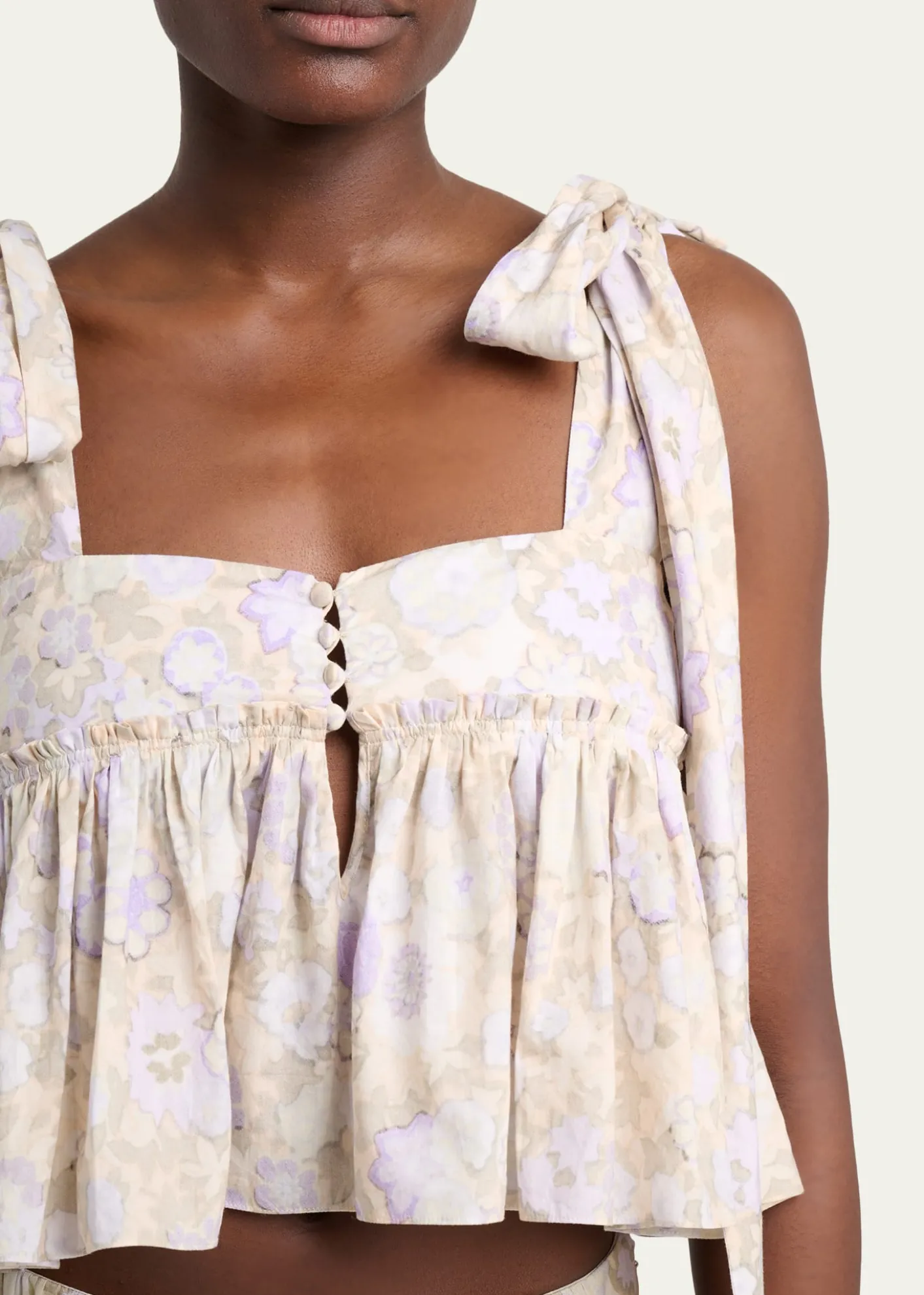 ChloePainted Flowers Cotton Top