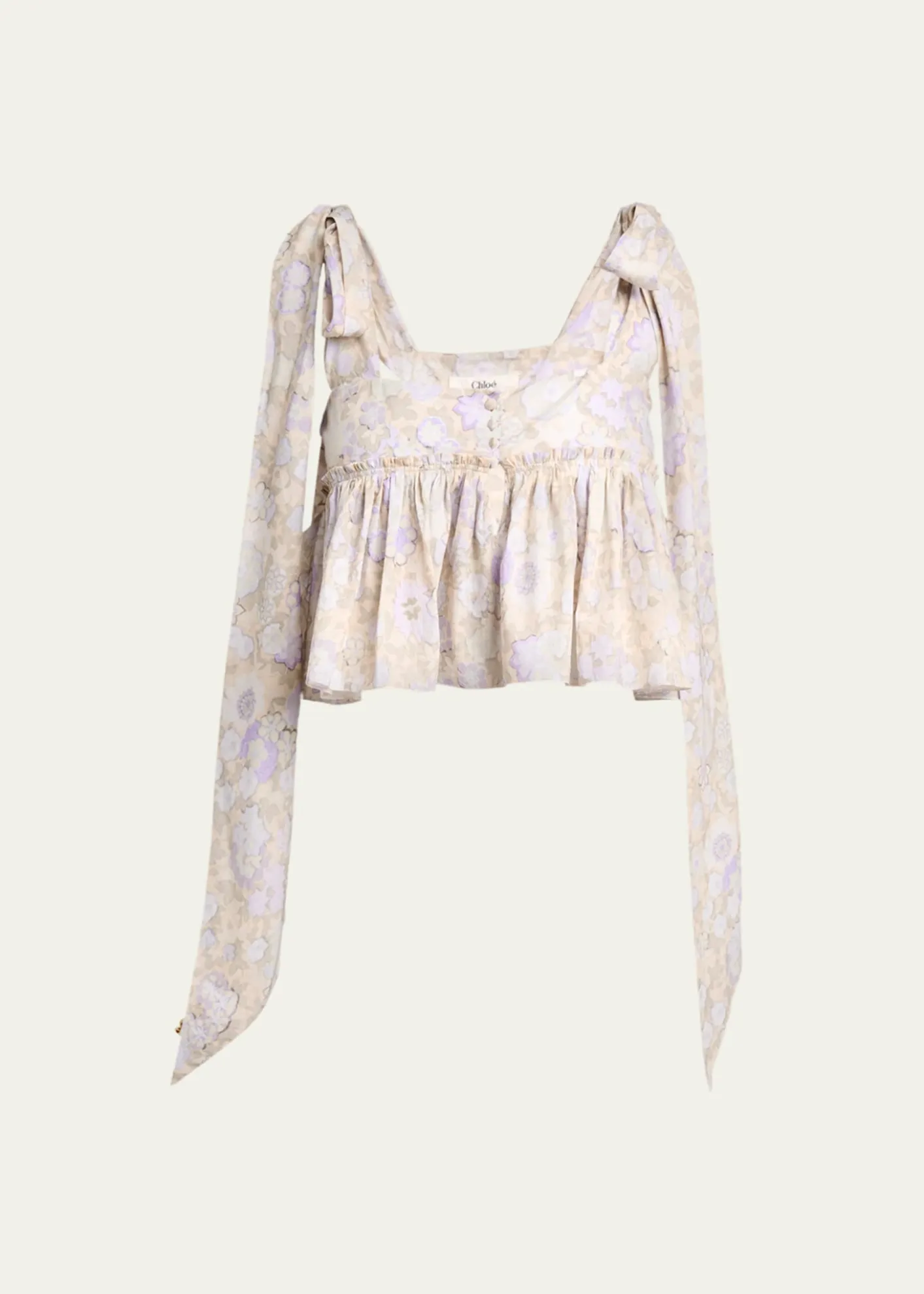 ChloePainted Flowers Cotton Top