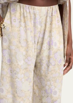 ChloePainted Flowers Silk Trousers