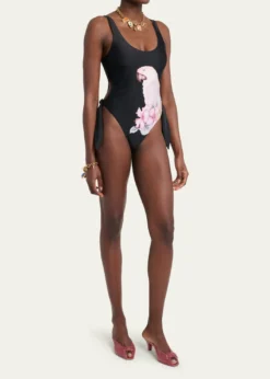 ChloeParrot Print One-Piece Swimsuit