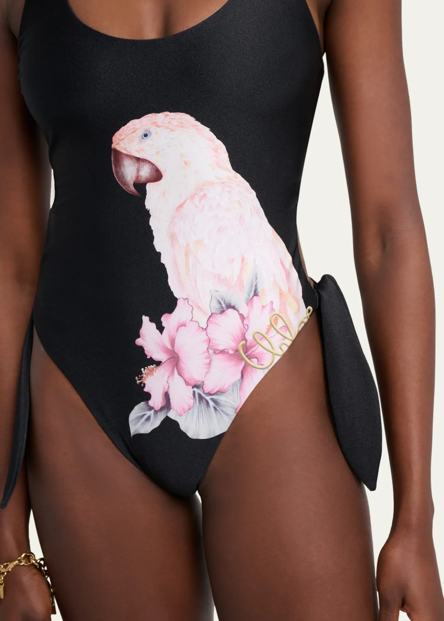 ChloeParrot Print One-Piece Swimsuit