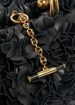 ChloePlisse Ruffle Leather Shoulder Bag