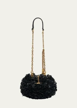 ChloePlisse Ruffle Leather Shoulder Bag