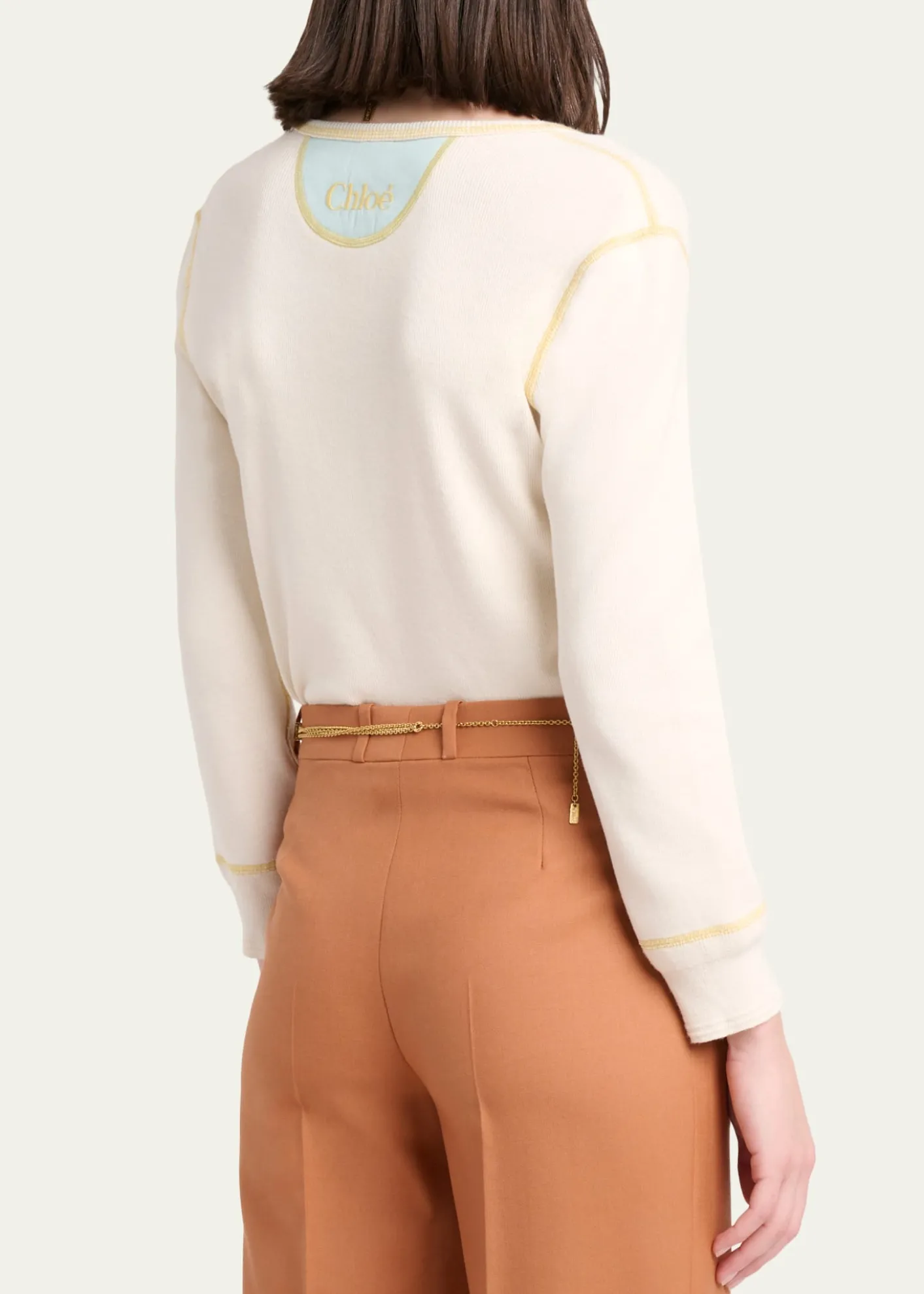 ChloeRibbed Cotton Jersey Top