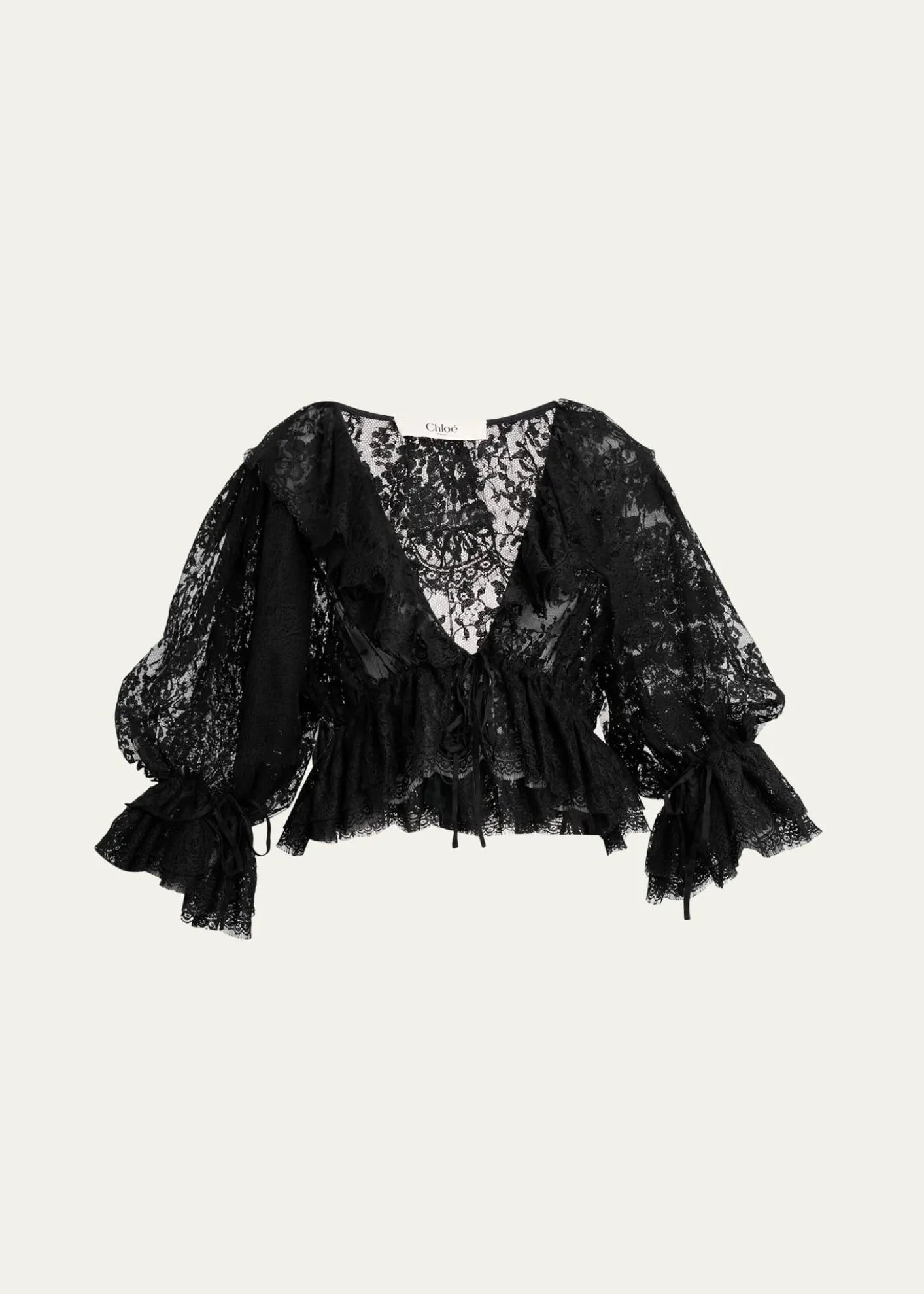ChloeScallop Floral Lace Top