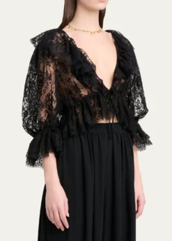 ChloeScallop Floral Lace Top