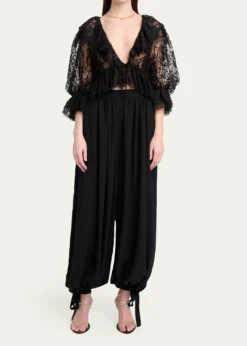 ChloeScallop Floral Lace Top