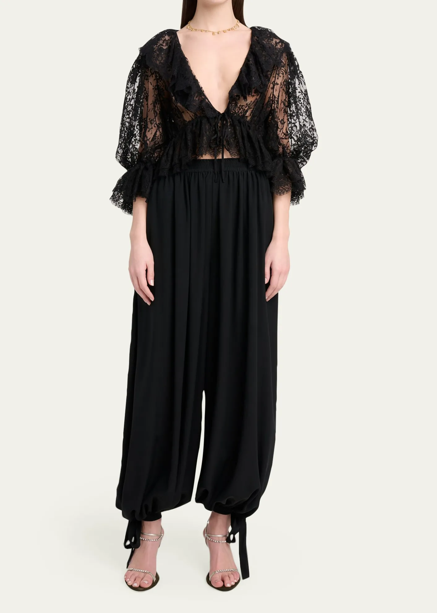 ChloeScallop Floral Lace Top