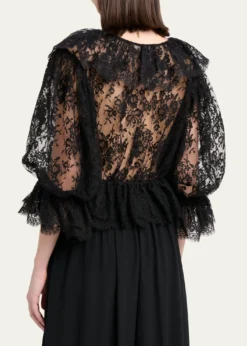 ChloeScallop Floral Lace Top