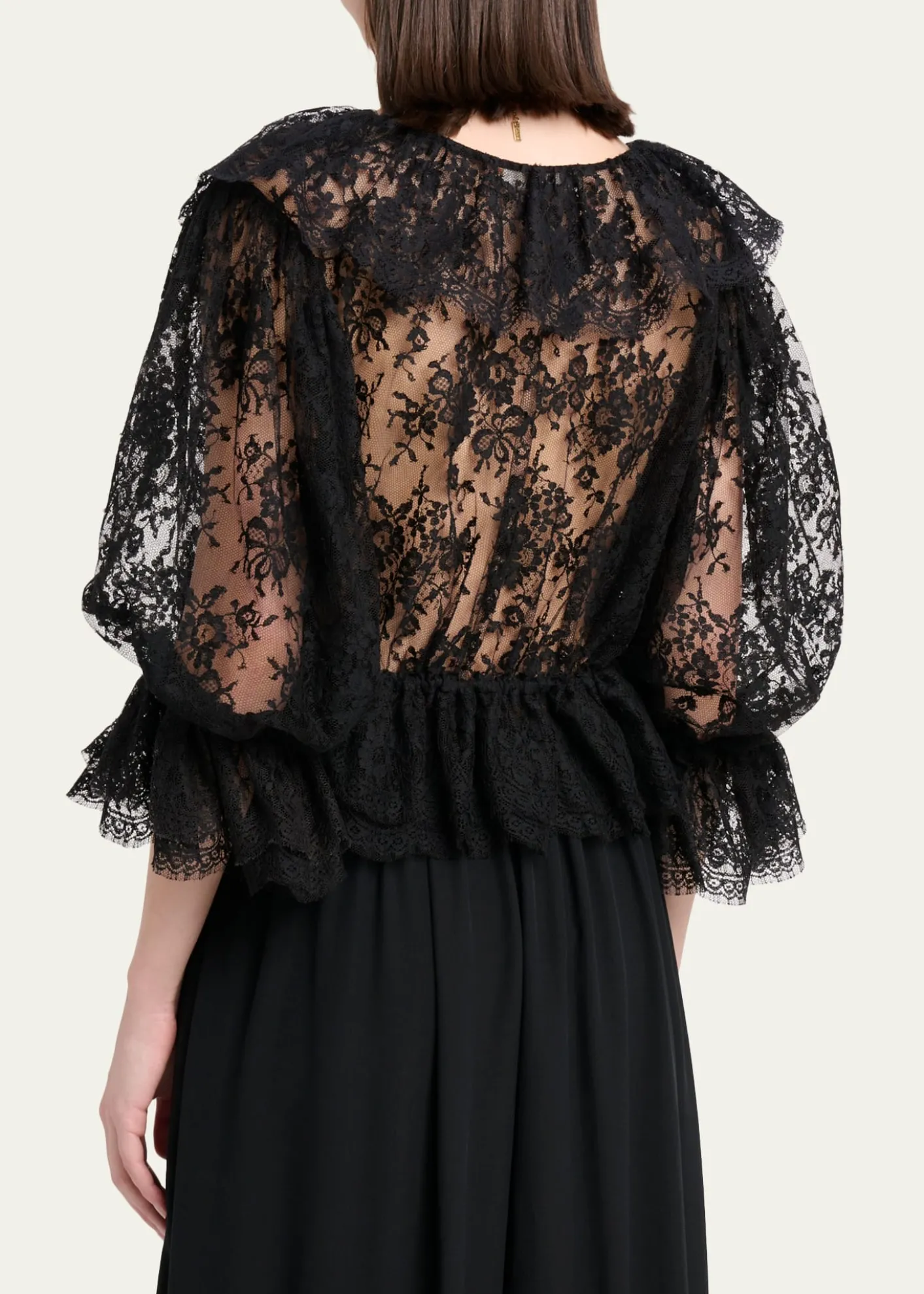 ChloeScallop Floral Lace Top