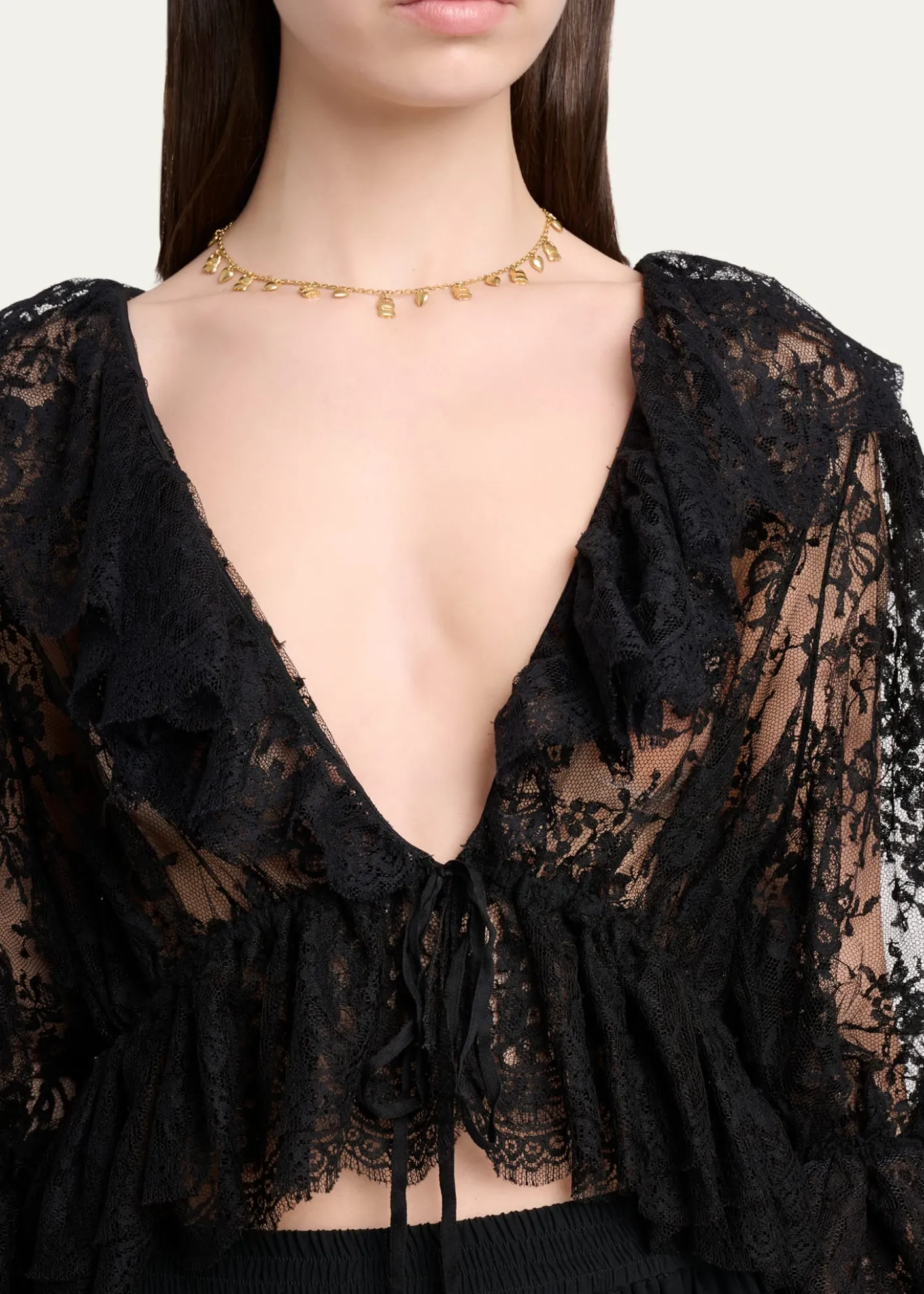 ChloeScallop Floral Lace Top