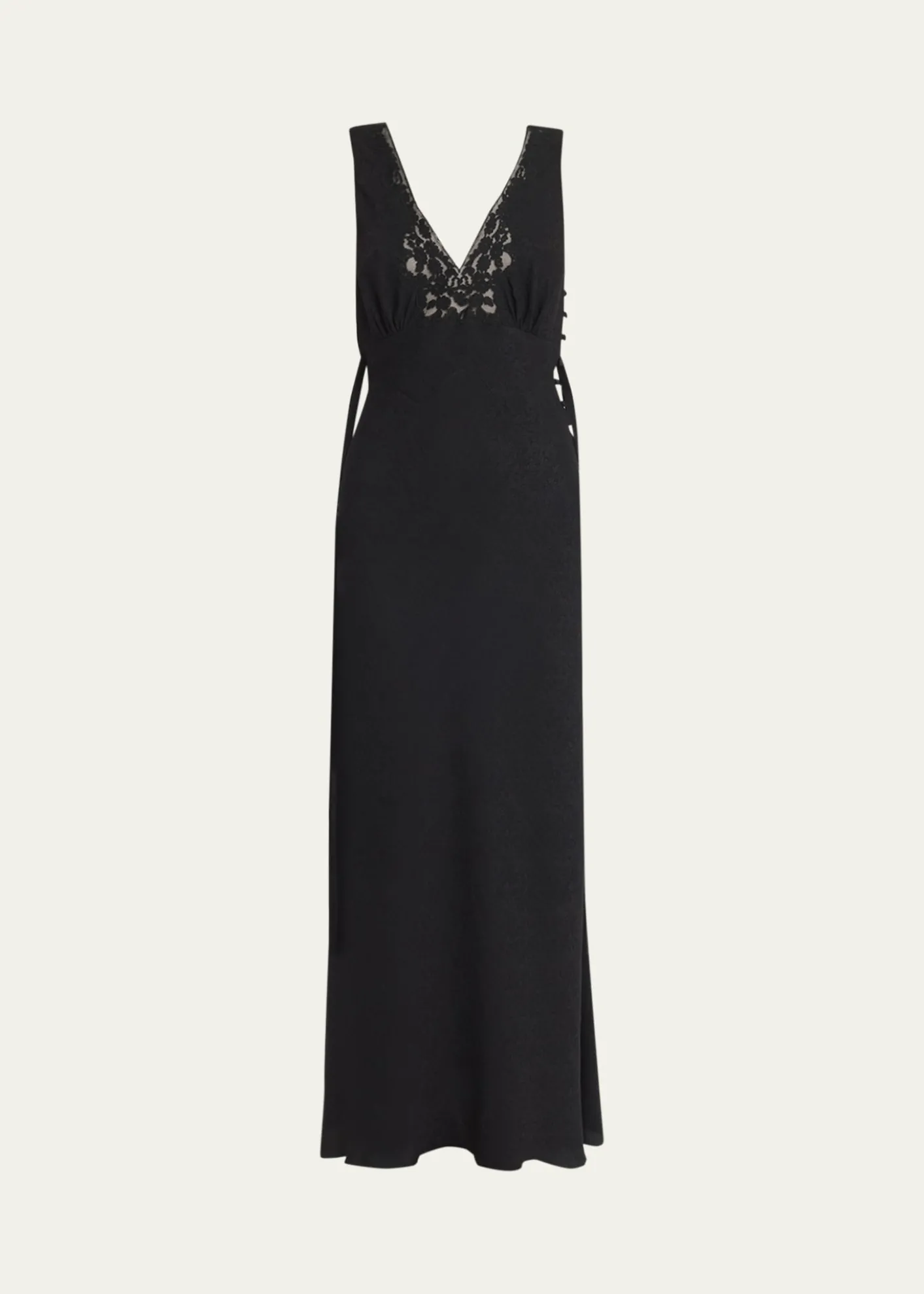 ChloeSilk Jacquard & Lace Sleeveless Column Dress