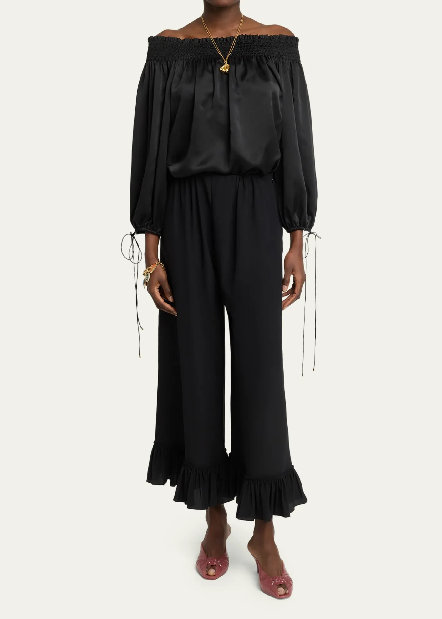 ChloeSilk Off-The-Shoulder Top