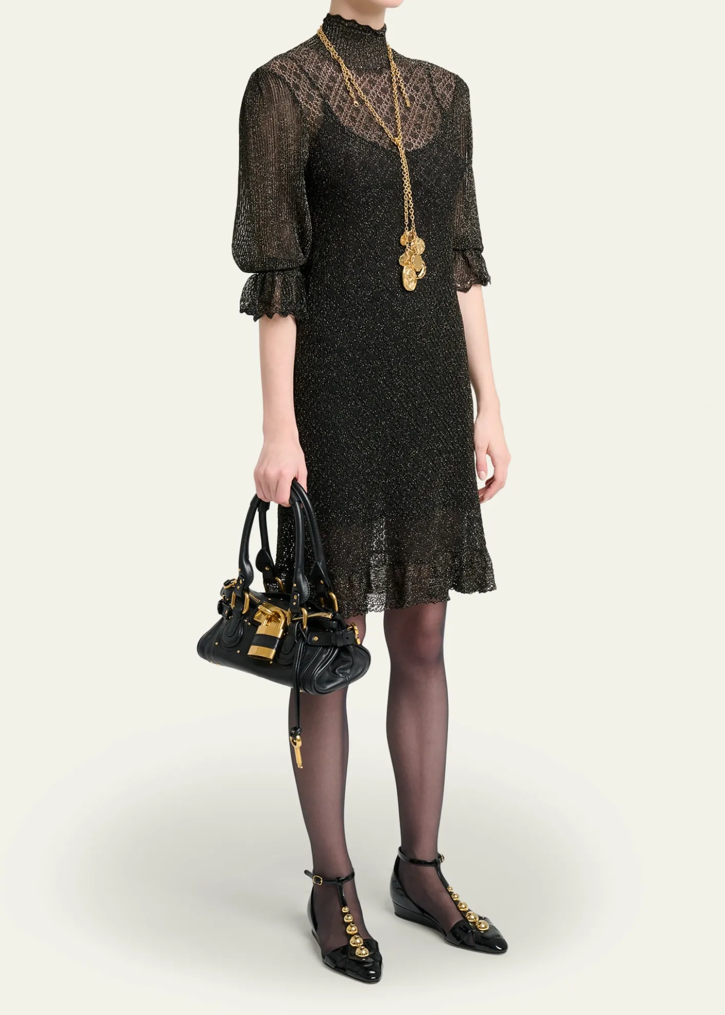 ChloeSmall Paddington Padlock Shoulder Bag in Leather