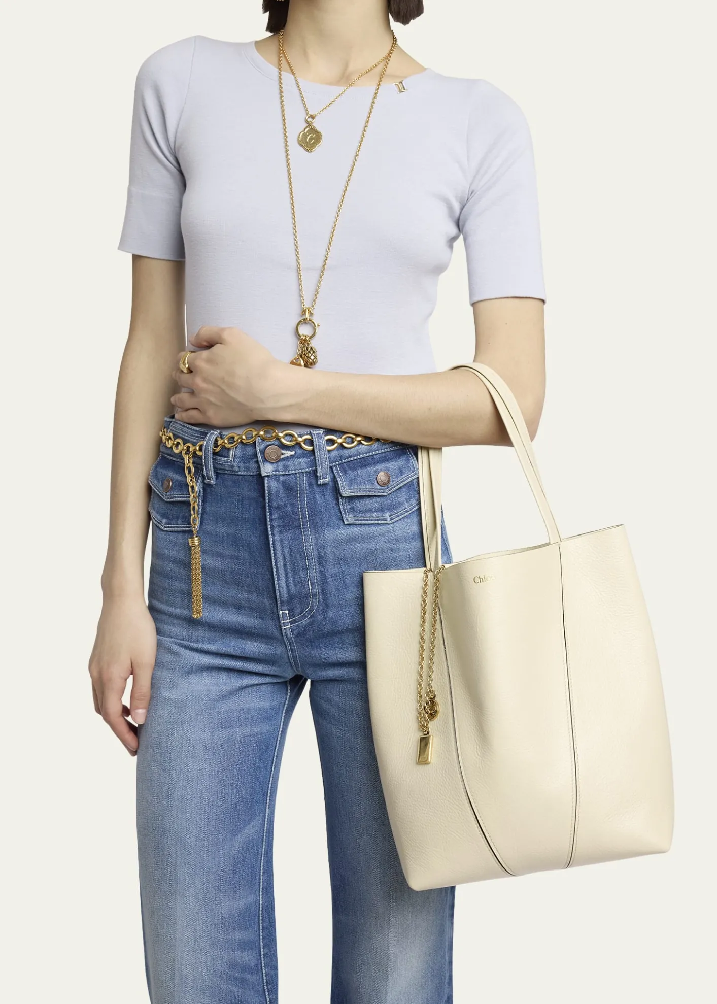 ChloeSpin Medium Tote Bag in Leather