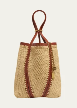 ChloeSpin Medium Tote Bag in Viscose Raffia