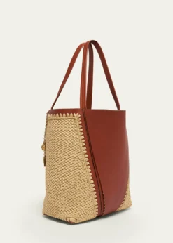ChloeSpin Medium Tote Bag in Viscose Raffia