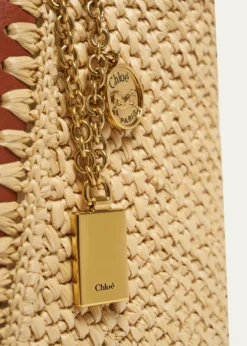 ChloeSpin Medium Tote Bag in Viscose Raffia
