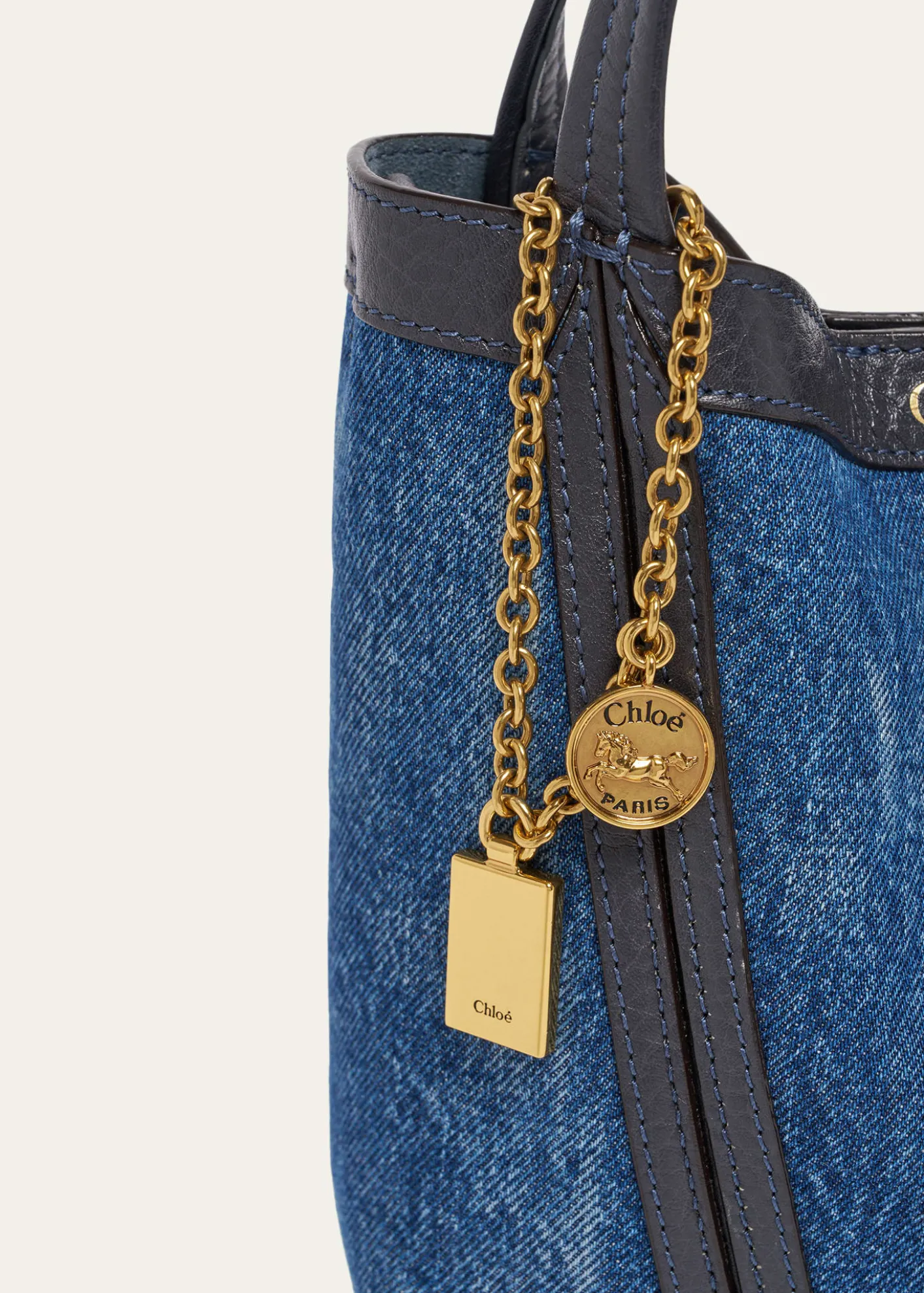 ChloeSpin Mini Tote Bag in Cotton Denim
