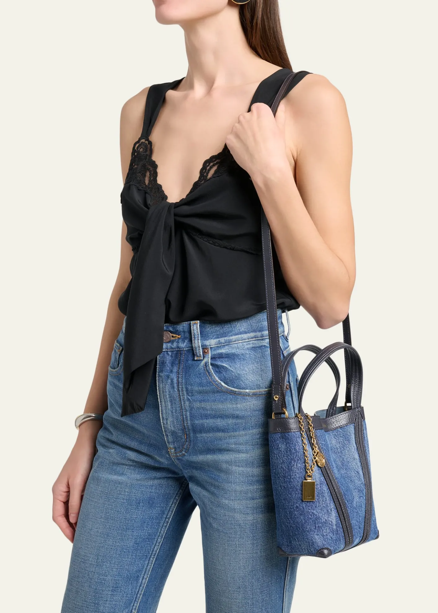 ChloeSpin Mini Tote Bag in Cotton Denim