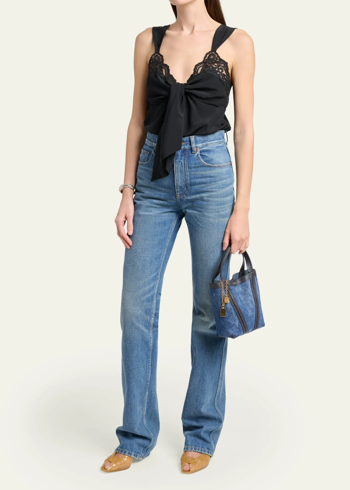 ChloeSpin Mini Tote Bag in Cotton Denim