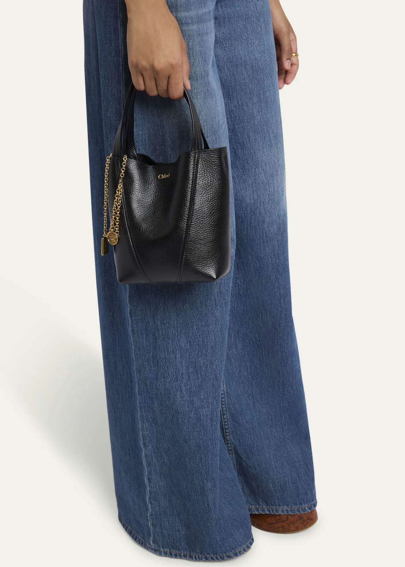 ChloeSpin Mini Tote Bag in Grained Calfskin