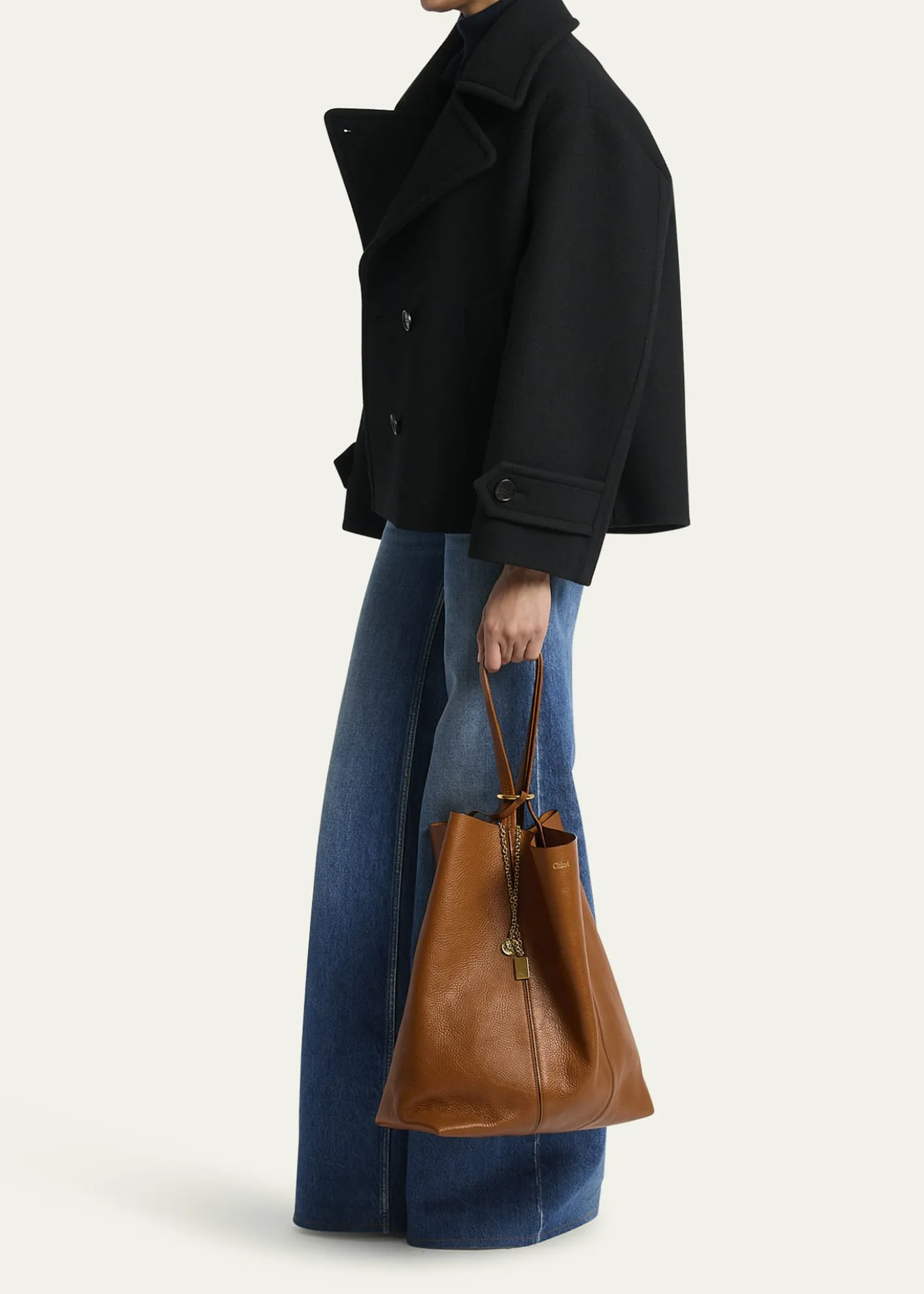 ChloeSpin North-South Tote Bag in Leather