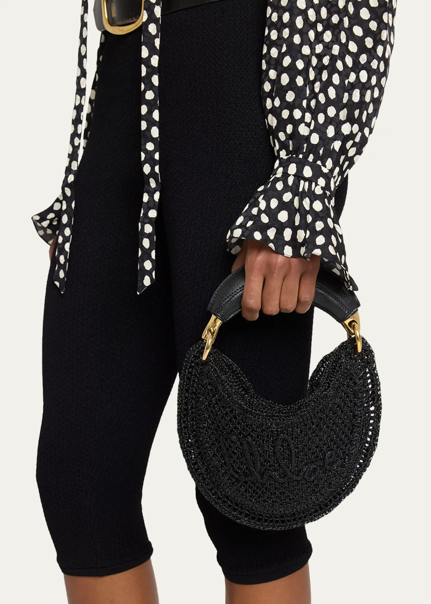 ChloeSummer Banana Mini Hobo Bag in Metallic Crochet