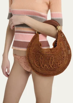 ChloeSummer Banana Top-Handle Bag in Crochet Fabric